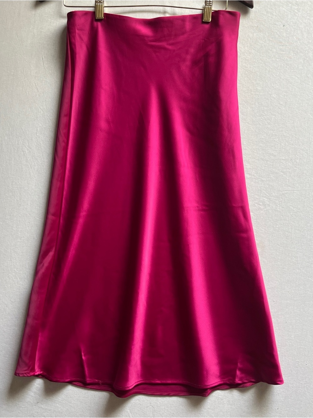 Maison d'Amélie Paris Fuchsia Satin A-Line Midi Skirt Size 4